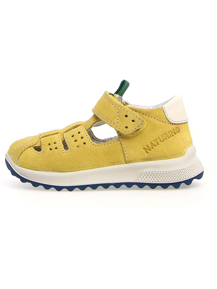 Naturino Skórzane półsandały "Muffy" w kolorze żółto-granatowym rozmiar: 24