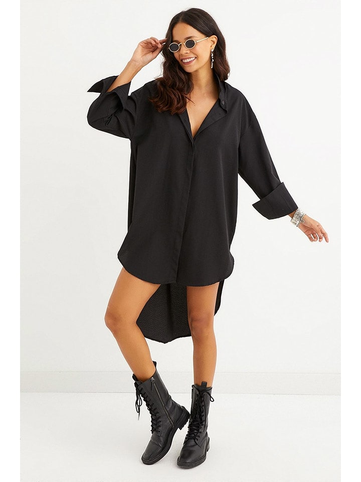 trendyol Sukienka koszulowa w kolorze czarnym rozmiar: L
