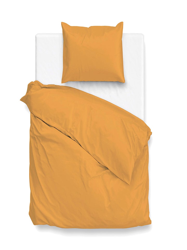 Zo!Home Komplet pościeli w kolorze żółtym z mako-satyny rozmiar: 200x200 cm