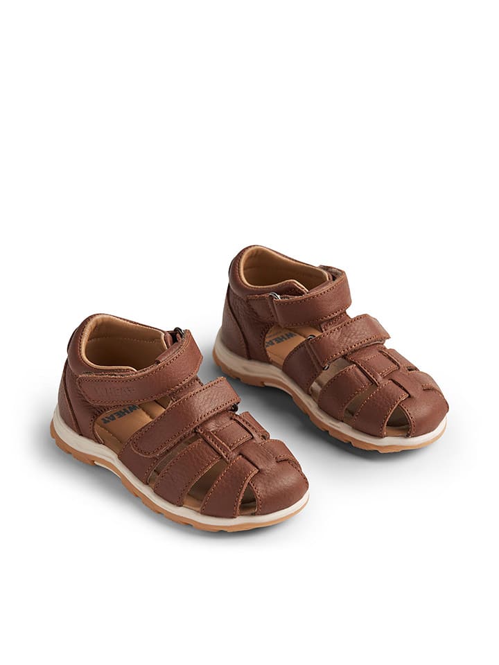 Wheat Skórzane półsandały w kolorze brązowym rozmiar: 24