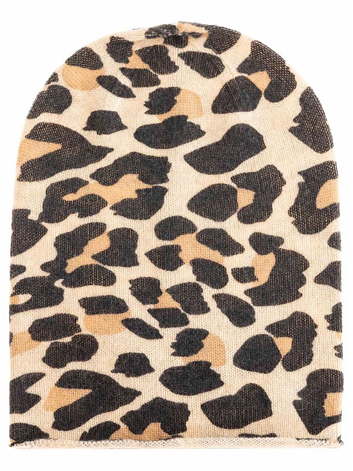 Zwillingsherz Kaszmirowa czapka beanie w kolorze jasnobrązowym rozmiar: onesize