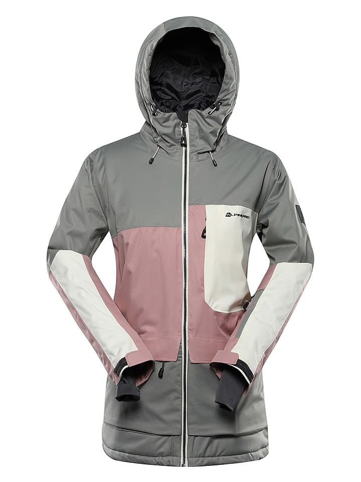 Alpine Pro Kurtka narciarska "Garga" w kolorze szaro-jasnoróżowym rozmiar: XL