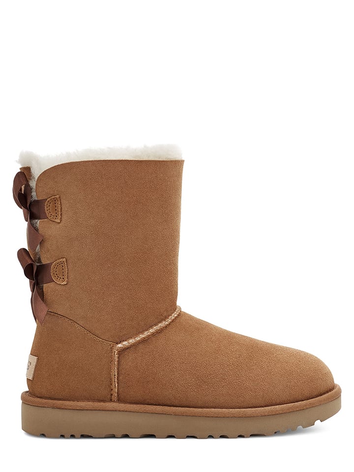 UGG Skórzane kozaki zimowe "Baily Bow II" w kolorze brązowym rozmiar: 39
