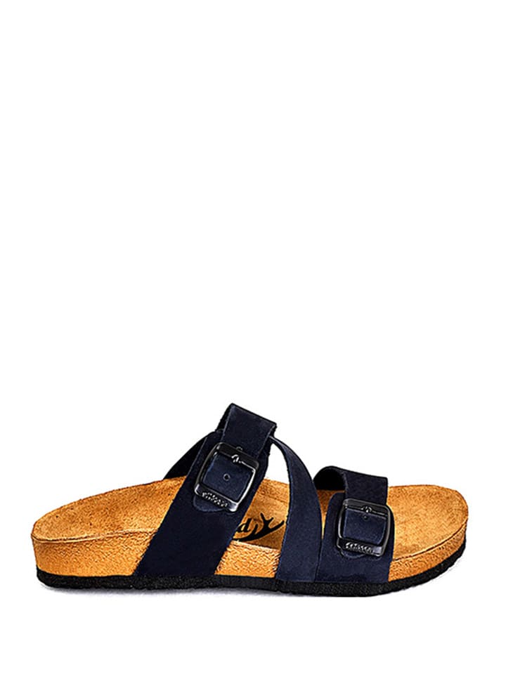 Moosefield Skórzane klapki w kolorze granatowym rozmiar: 37