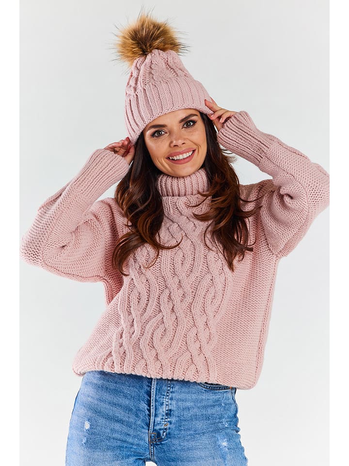 Awama Czapka w kolorze jasnoróżowym rozmiar: onesize