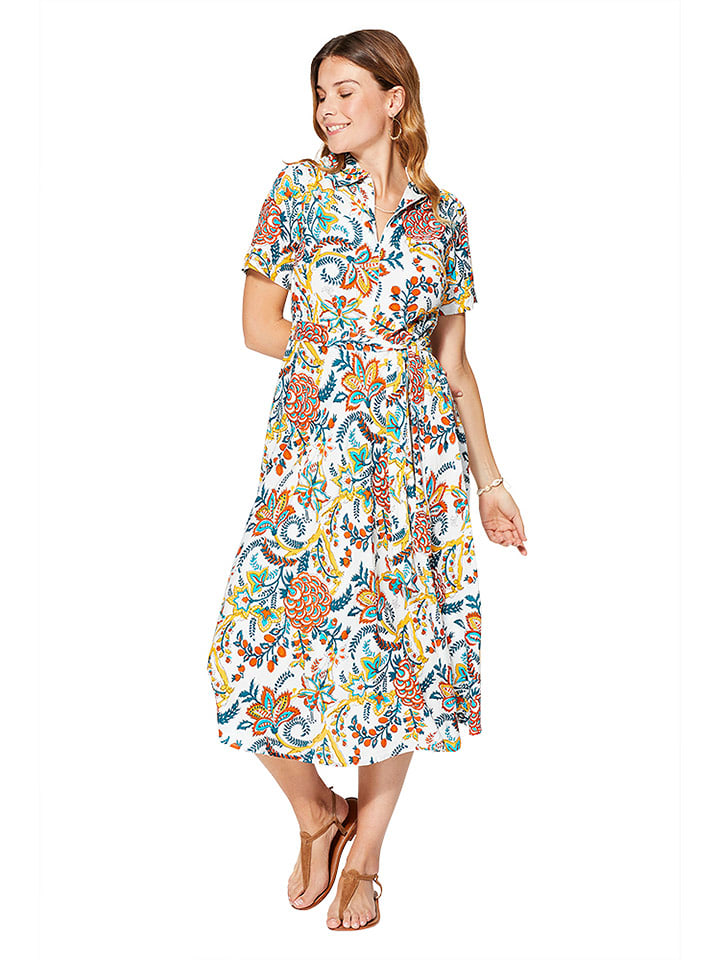 Aller Simplement Sukienka w kolorze białym ze wzorem rozmiar: 42