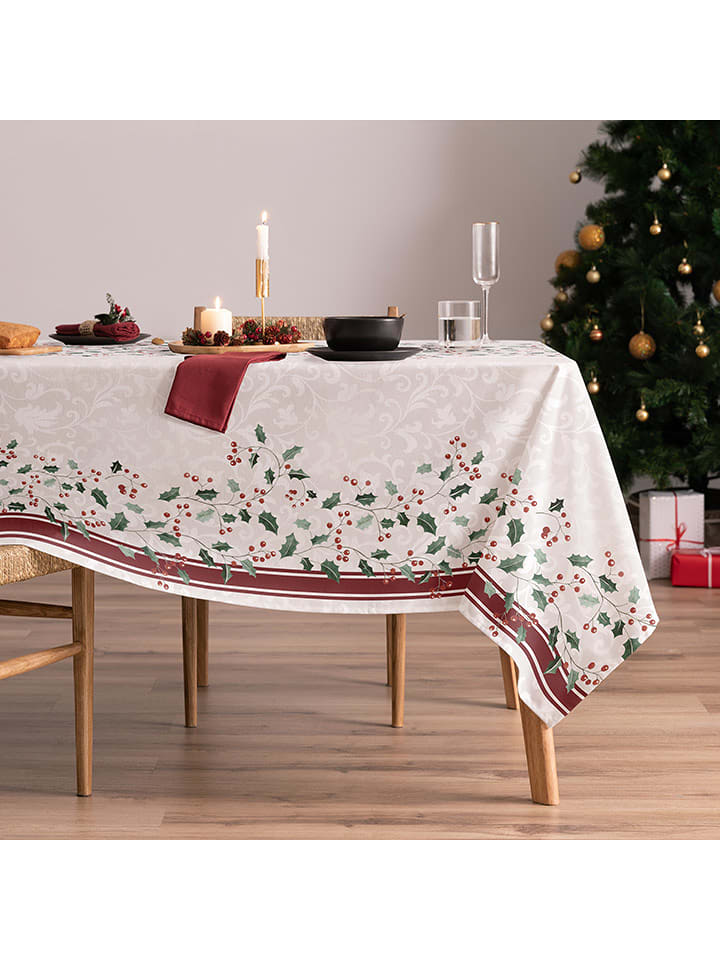 Mint Rugs Obrus "Christmas Sally" w kolorze biało-zielonym rozmiar: 155x240 cm