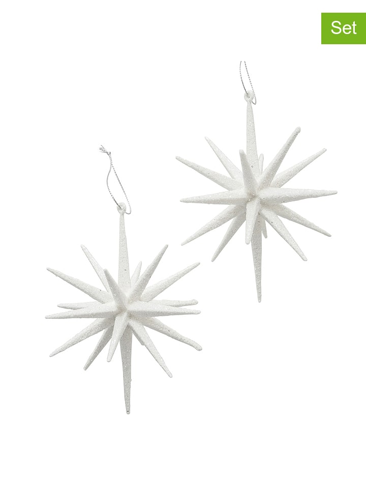 Boltze Zawieszki dekoracyjne (2 szt.) "Tove" w kolorze białym - Ø 15 cm rozmiar: onesize