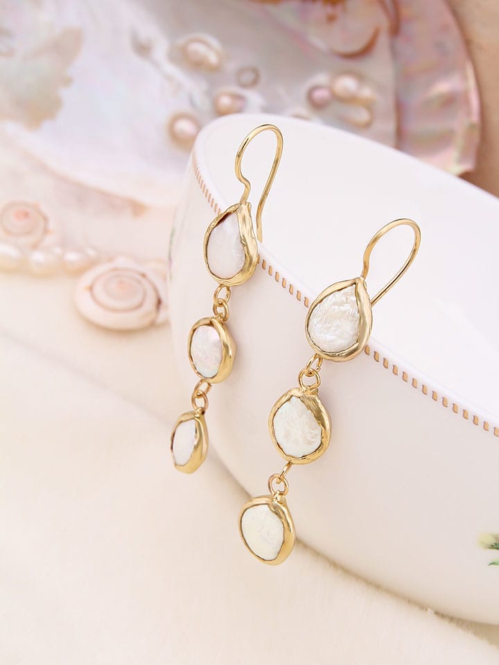 L'Atelier de Gaia Pozłacane kolczyki z perłami rozmiar: onesize