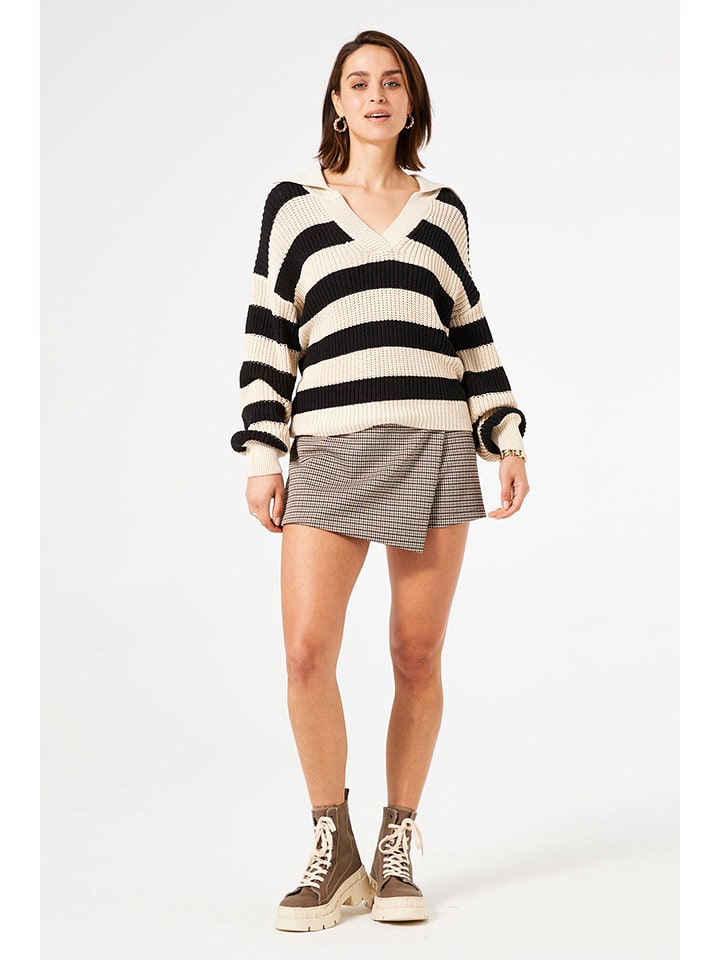 Garcia Sweter w kolorze czarno-beżowym rozmiar: XL