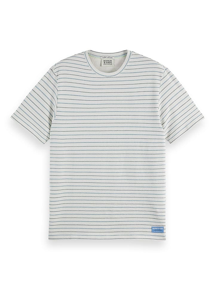 Scotch & Soda Koszulka w kolorze biało-niebiesko-zielonym rozmiar: XL