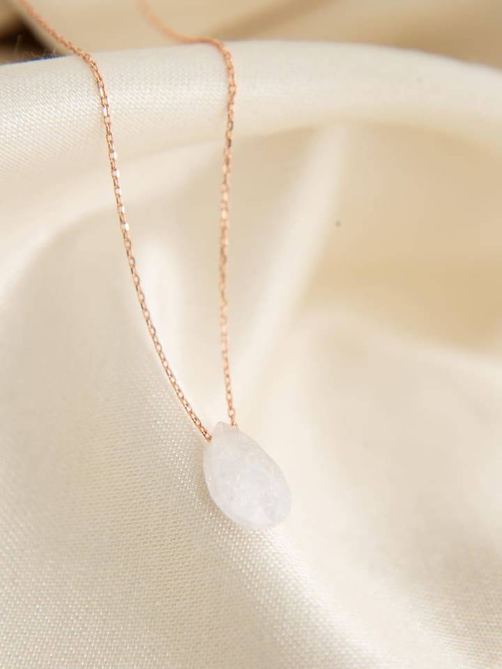 Lodie Silver Srebrny naszyjnik z kamieniem ozdobnym - dł. 43 cm rozmiar: onesize