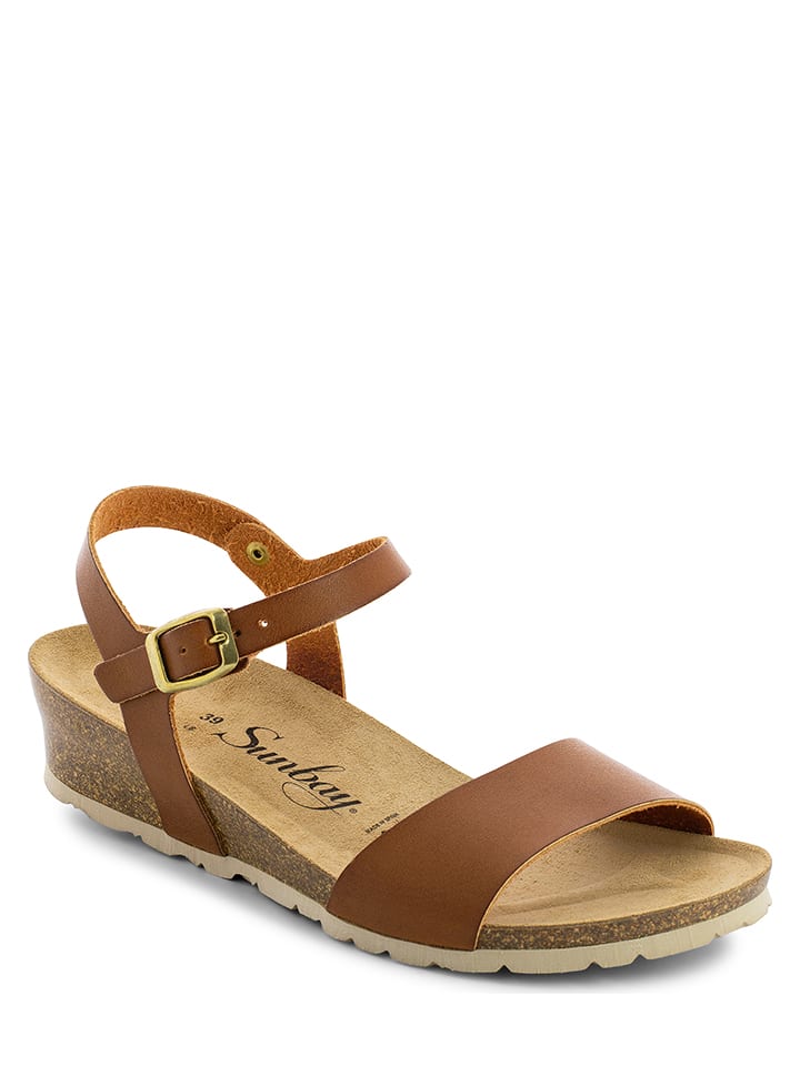 Sunbay Sandały "Esperance" w kolorze jasnobrązowym na koturnie rozmiar: 37
