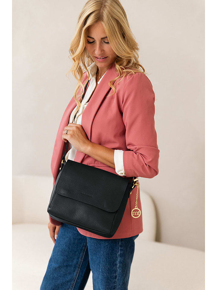 Mia Tomazzi Skórzana torebka "Zanzur" w kolorze czarnym - 25 x 24 x 9 cm rozmiar: onesize