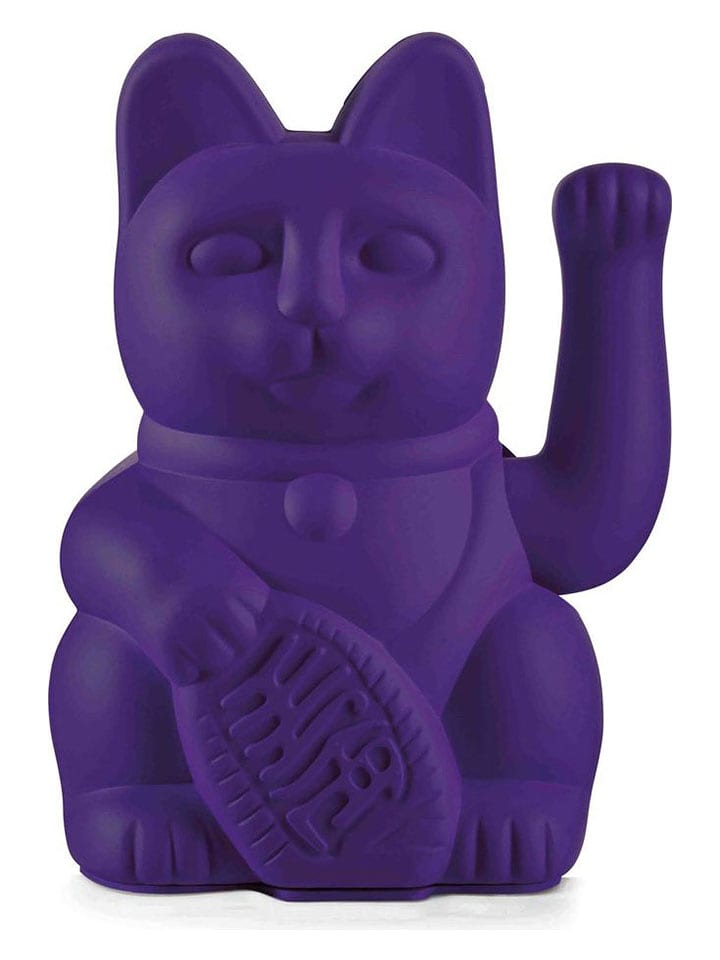 Donkey Figurka dekoracyjna "Lucky Cat" w kolorze fioletowym - 10,5 x 15 x 8,5 cm rozmiar: onesize