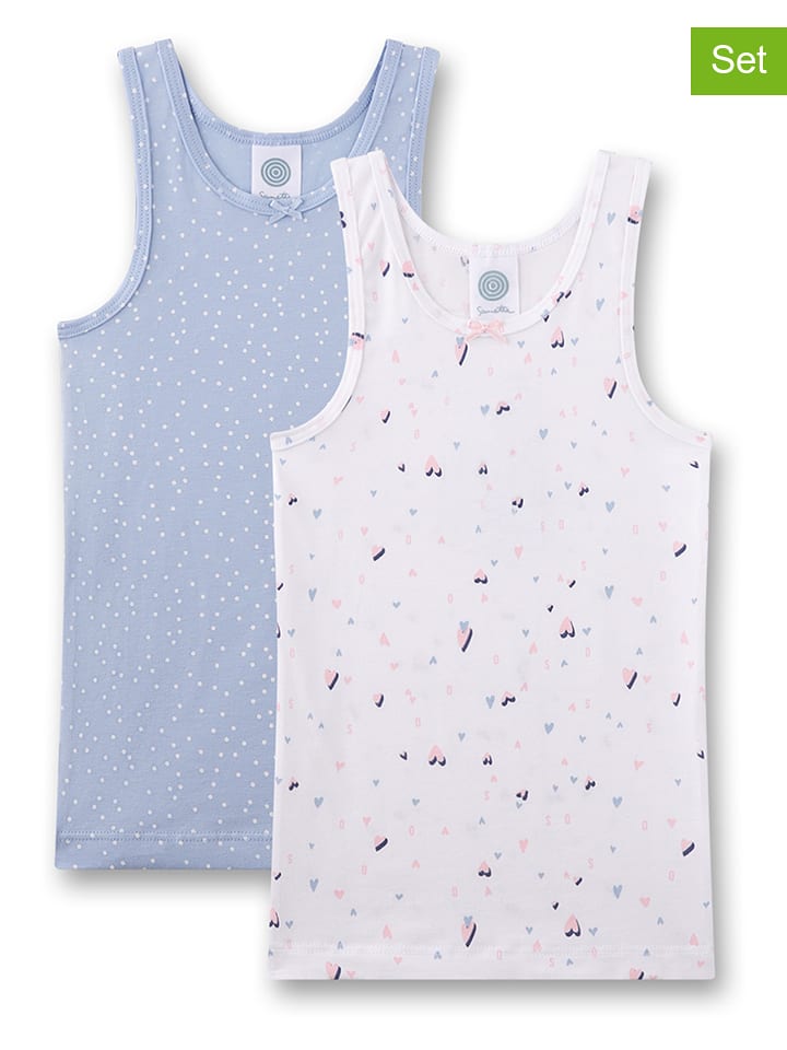 Sanetta Podkoszulki (2 szt.) w kolorze błękitnym i białym rozmiar: 104