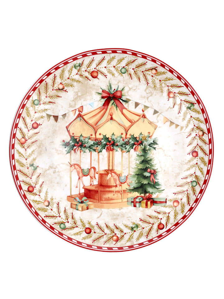 Tognana Podtalerz "Christmas Carousel" w kolorze białym ze wzorem - Ø 30 cm rozmiar: onesize