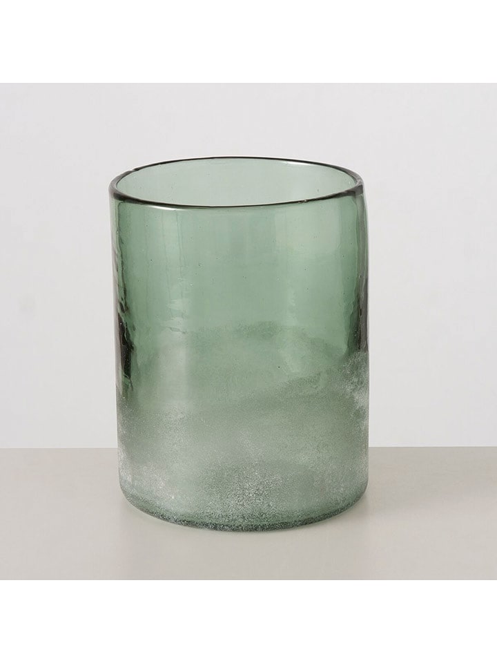Boltze Świecznik "Halla" w kolorze zielonym - wys. 18 x Ø 14 cm rozmiar: onesize