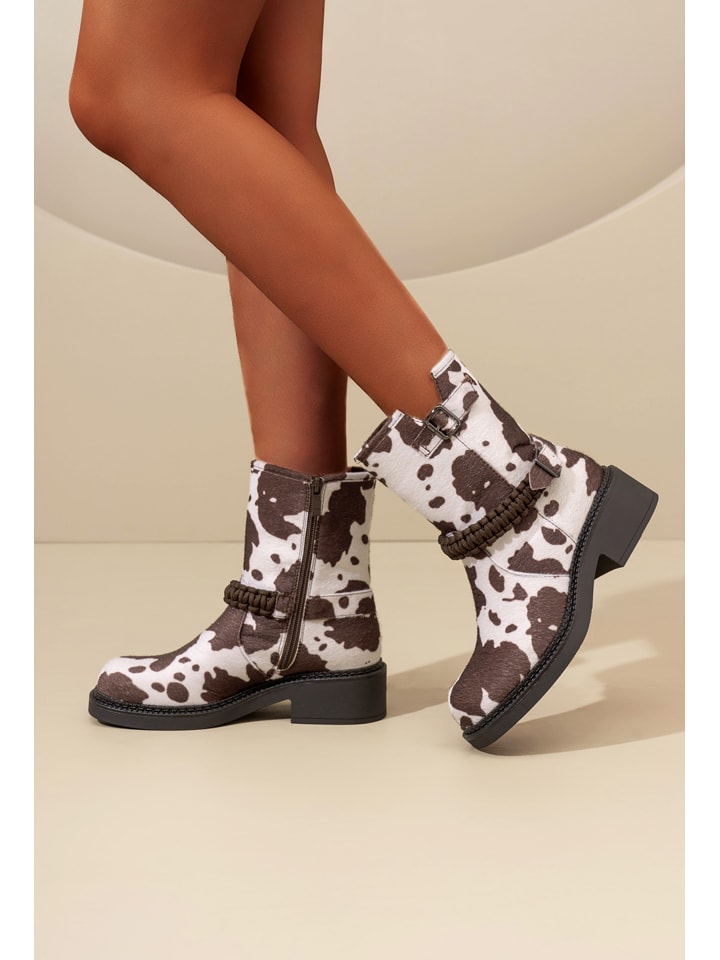 C'M Botki w kolorze brązowo-białym rozmiar: 39