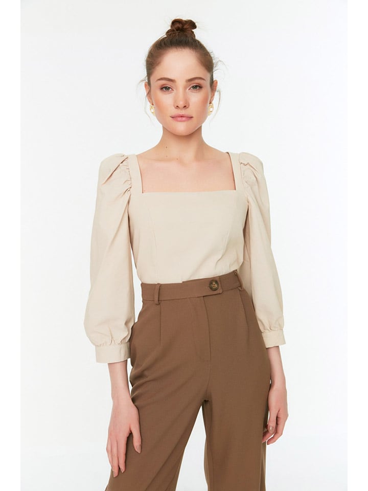 trendyol Bluzka w kolorze beżowym rozmiar: 34