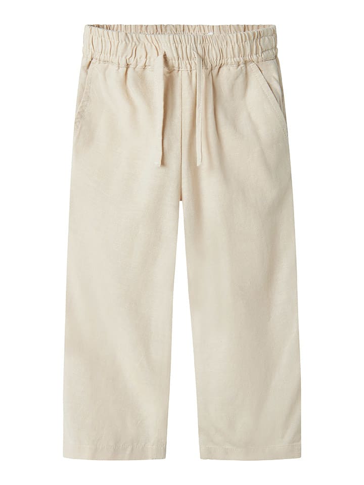 name it Spodnie "Faher" w kolorze beżowym rozmiar: 92