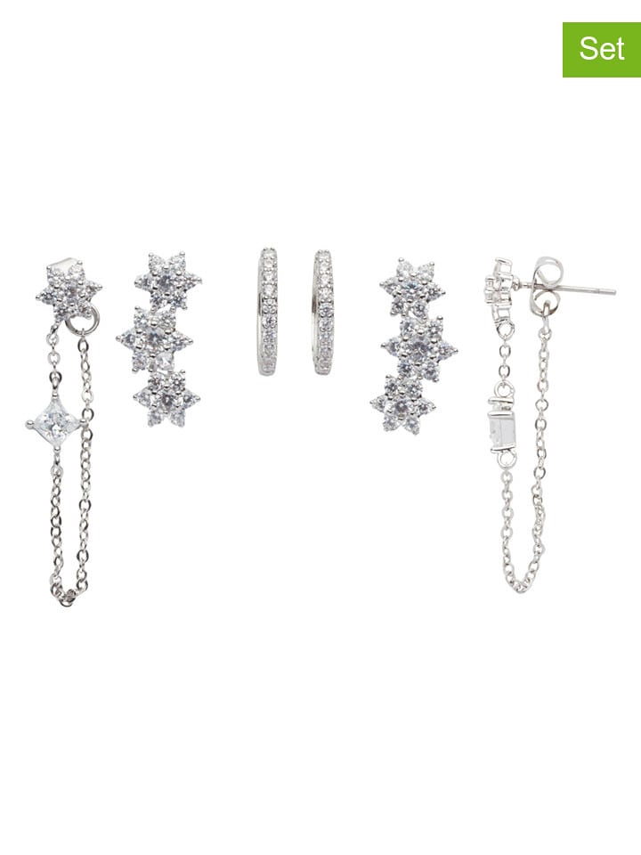 U.S. Polo Assn. Kolczyki (3 pary) z kryształami rozmiar: onesize