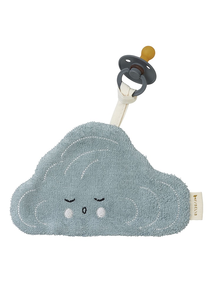 FABELAB Chusta-przytulanka "Cloud" w kolorze niebieskim ze smoczkiem - 0+ rozmiar: onesize