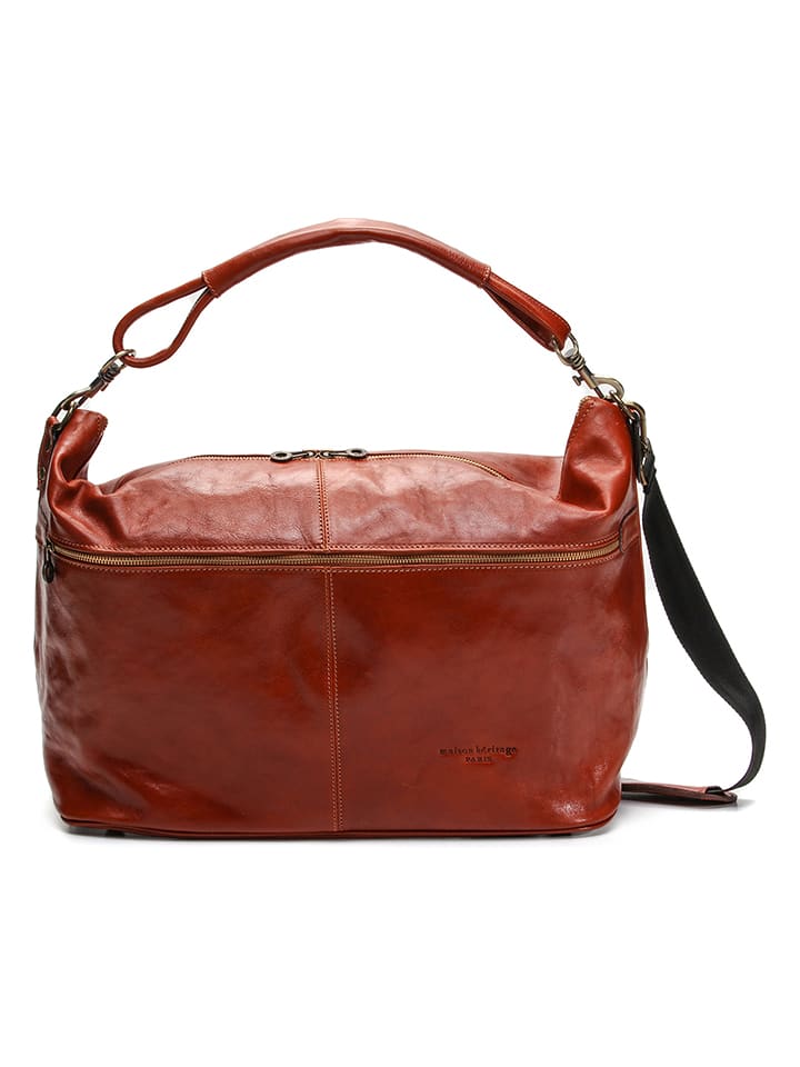 maison héritage PARIS Skórzana torebka "Jax" w kolorze jasnobrązowym - 60 x 34 x 14 cm rozmiar: onesize