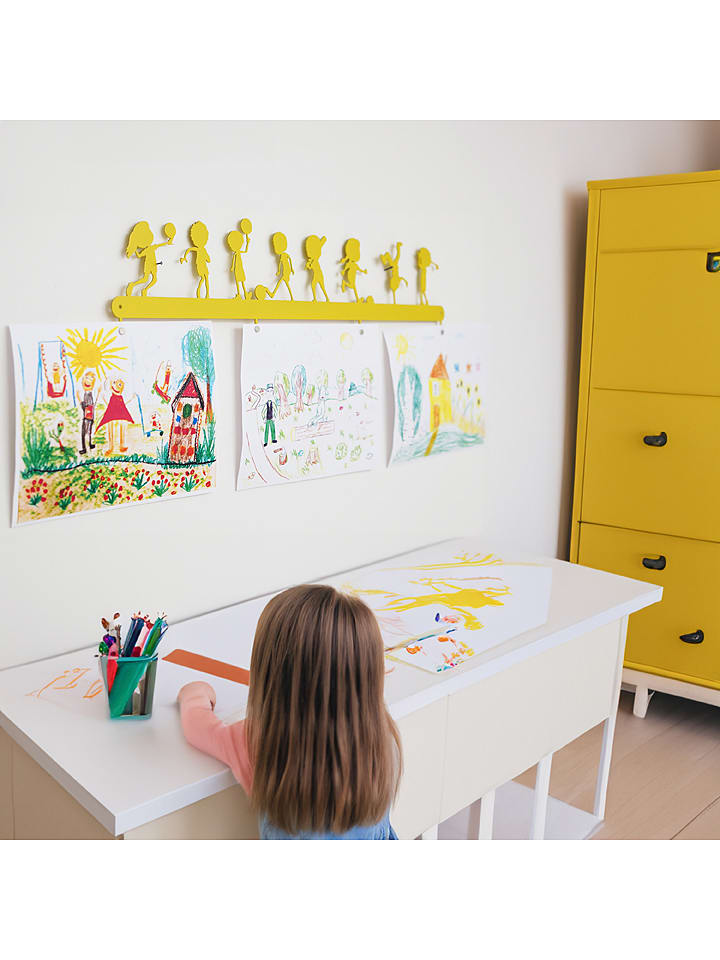 Woody Kids Wieszak w kolorze żółtym na rysunki - szer. 72 cm rozmiar: onesize