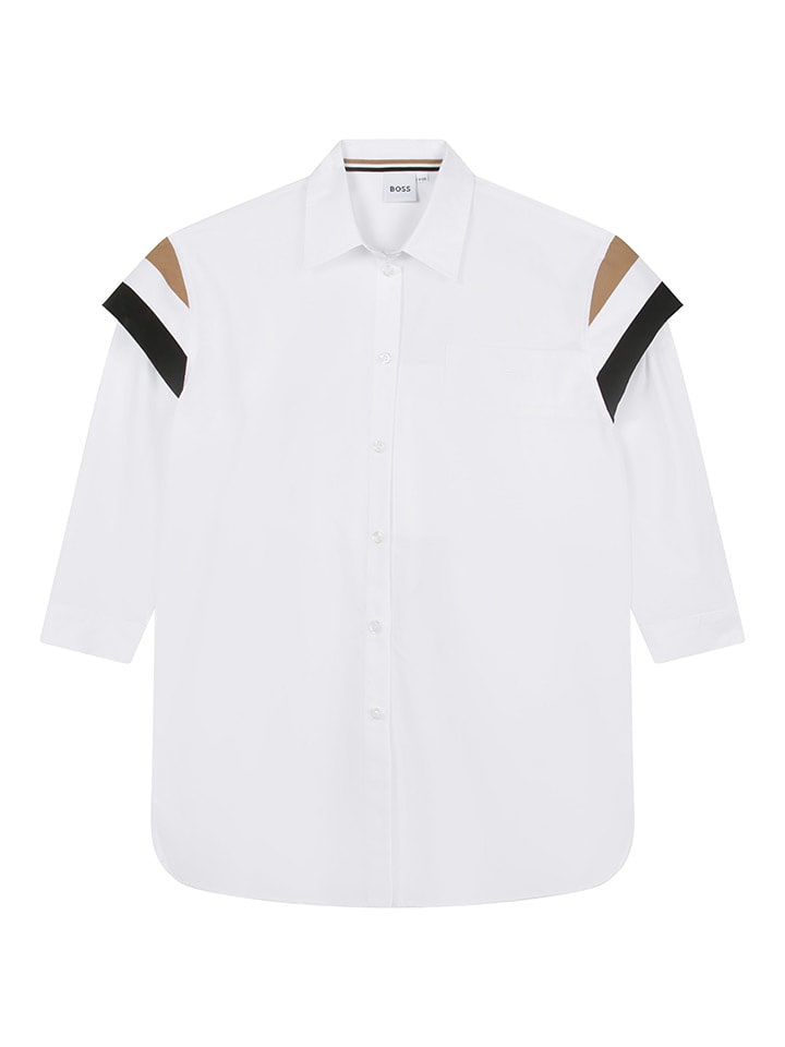 Hugo Boss Kids Koszula w kolorze czarno-biało-jasnobrązowym rozmiar: 116