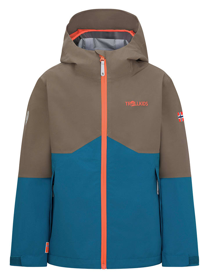 Trollkids Kurtka funkcyjna "Gjende" w kolorze brązowo-niebieskim rozmiar: 176