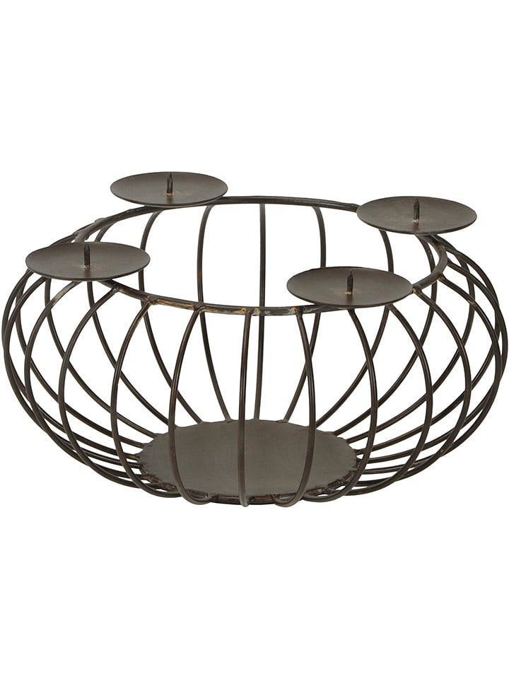 POSIWIO Świecznik w kolorze brązowym - wys. 14 x Ø 27 cm rozmiar: onesize