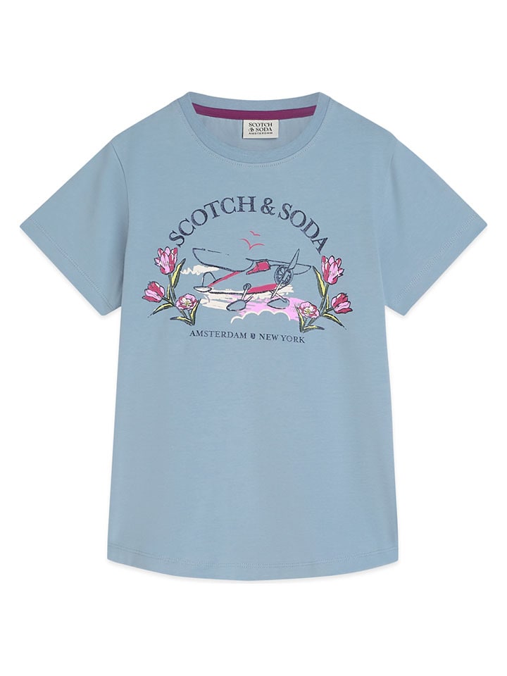 Scotch & Soda Koszulka w kolorze błękitnym rozmiar: 158/164