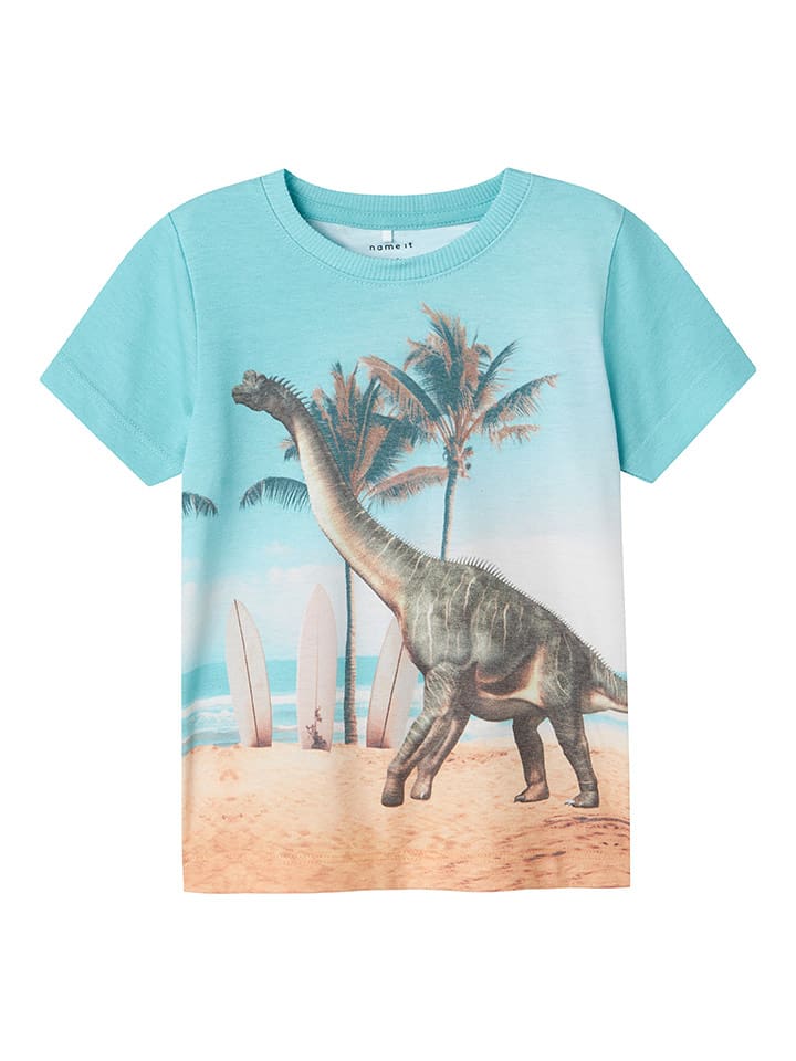 name it Koszulka "Jako" w kolorze błękitno-zielono-beżowym rozmiar: 92