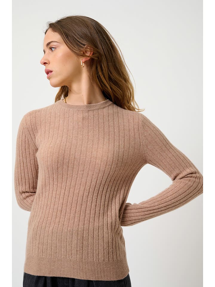 AUTHENTIC CASHMERE Kaszmirowy sweter "Bella" w kolorze karmelowym rozmiar: L