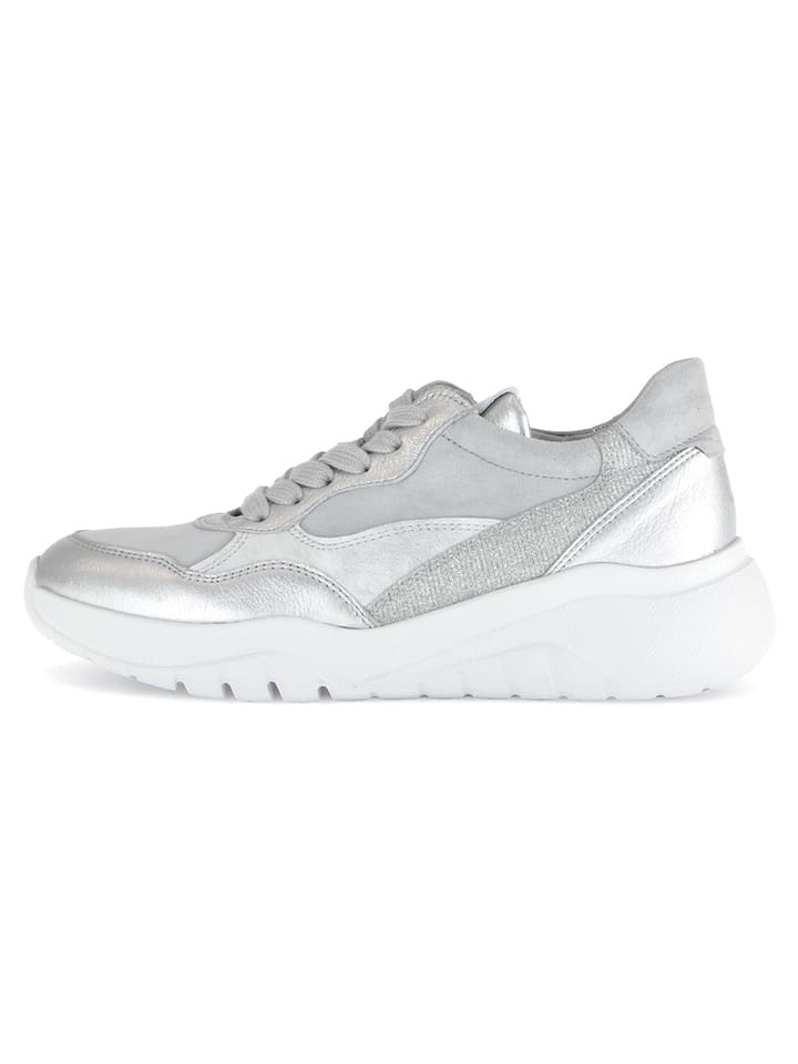 Gabor Skórzane sneakersy w kolorze srebrno-szarym rozmiar: 42