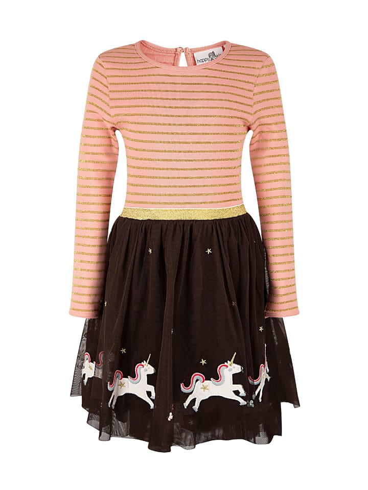 happy girls by Eisend Sukienka w kolorze jasnoróżowo-brązowym rozmiar: 140