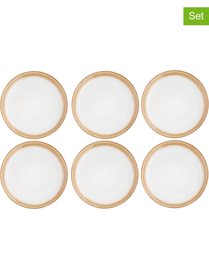 Björn Talerze obiadowe (6 szt.) "Cosmos" w kolorze biało-beżowym - Ø 27,5 cm rozmiar: onesize