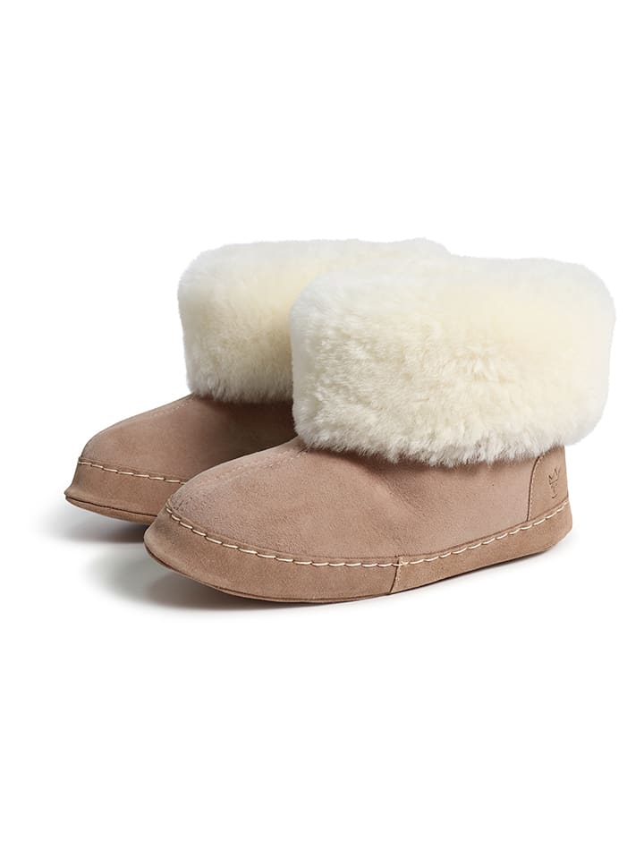 Kaiser Naturfellprodukte Kapcie wełniane "Göteborg" w kolorze jasnobrązowym rozmiar: 40