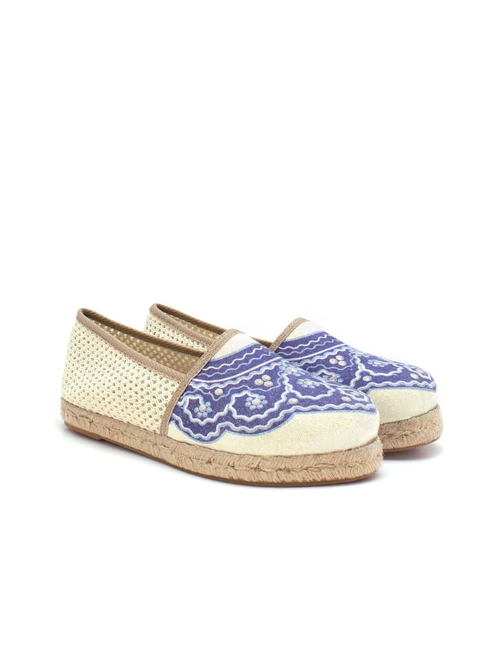 Calceo Espadryle w kolorze kremowo-granatowym rozmiar: 38