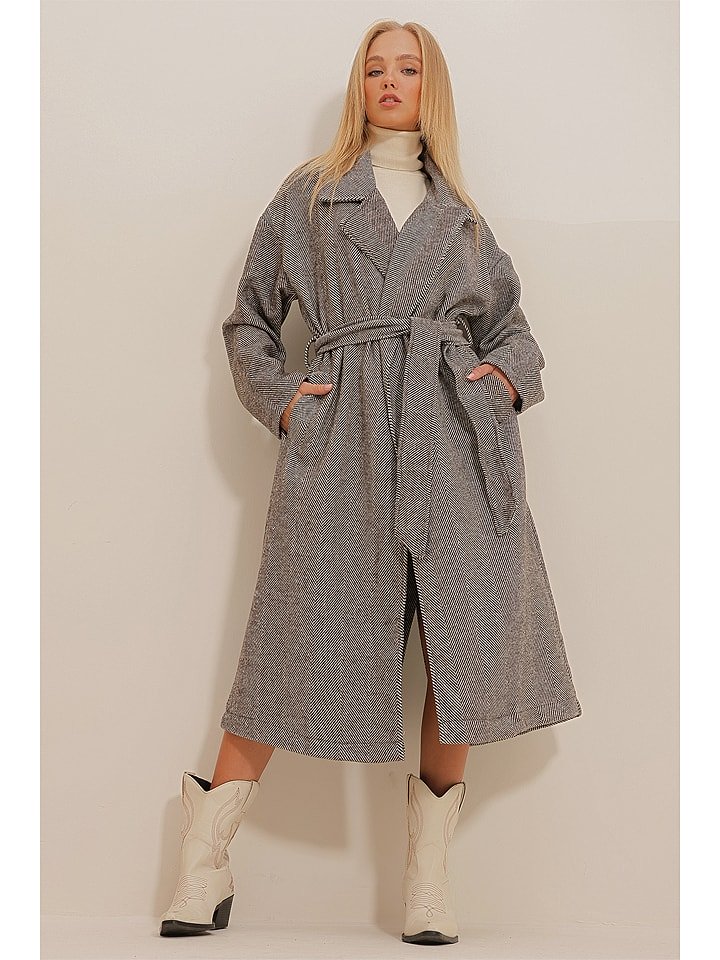 trendyol Płaszcz przejściowy w kolorze szarym rozmiar: S