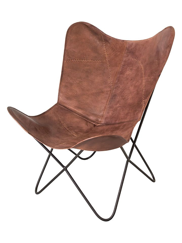 Anticline Fotel "Butterfly" w kolorze jasnobrązowym - 76 x 92 x 43 cm rozmiar: onesize