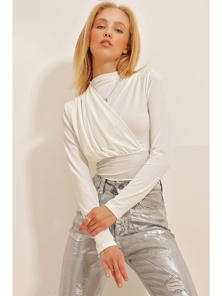 trendyol Bluzka w kolorze białym rozmiar: M