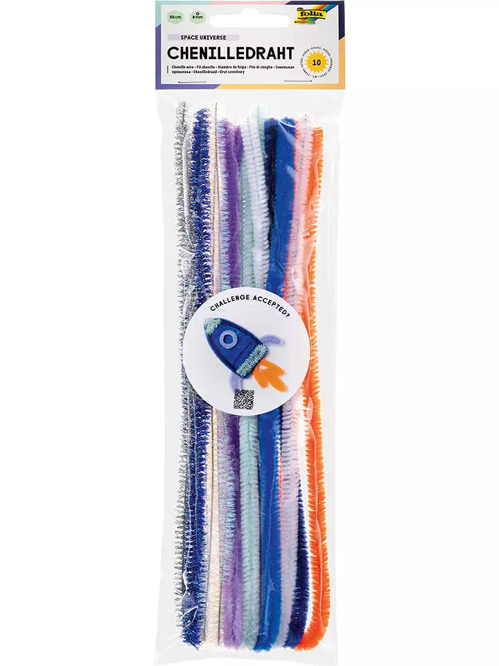 folia PAPER Druciki szenilowe (10 szt.) "Space universe" w różnych kolorach rozmiar: onesize