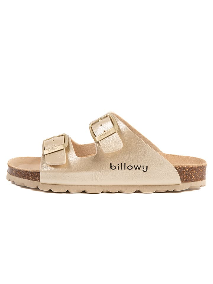 billowy Skórzane klapki w kolorze złotym rozmiar: 33