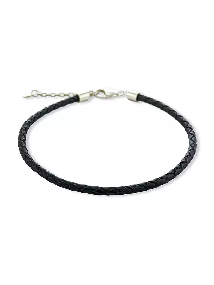 CHARM'S Skórzana bransoletka w kolorze czarnym rozmiar: 20 cm