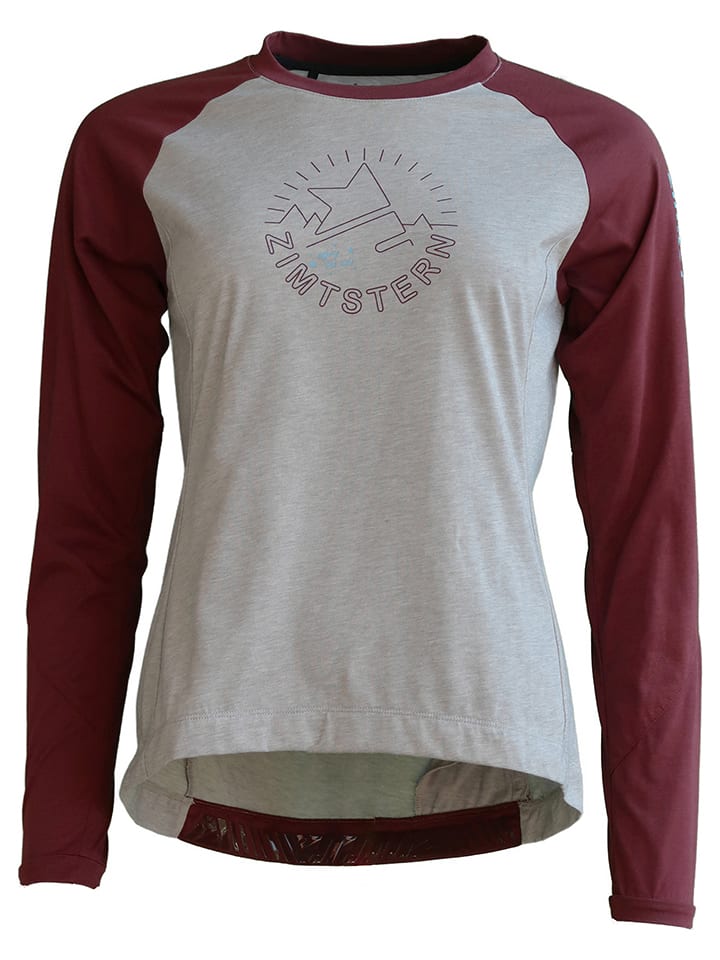 Zimtstern Koszulka kolarska "Pure Flowz" w kolorze szaro-czerwonym rozmiar: S