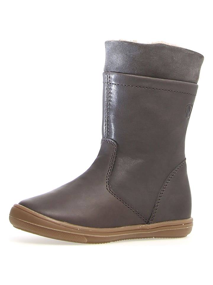 Naturino Skórzane kozaki zimowe w kolorze szarym rozmiar: 33