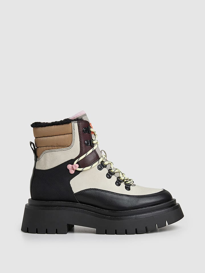 Pepe Jeans FOOTWEAR Botki "Queen Funny" w kolorze kremowo-czarno-beżowym rozmiar: 40