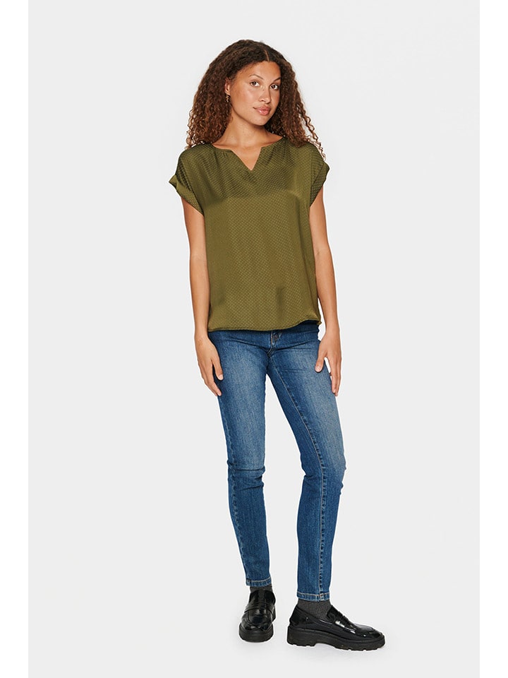 SAINT TROPEZ Bluzka w kolorze oliwkowym rozmiar: XXL